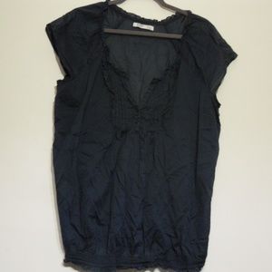 EUC Old Navy v neck dark blue sheer top